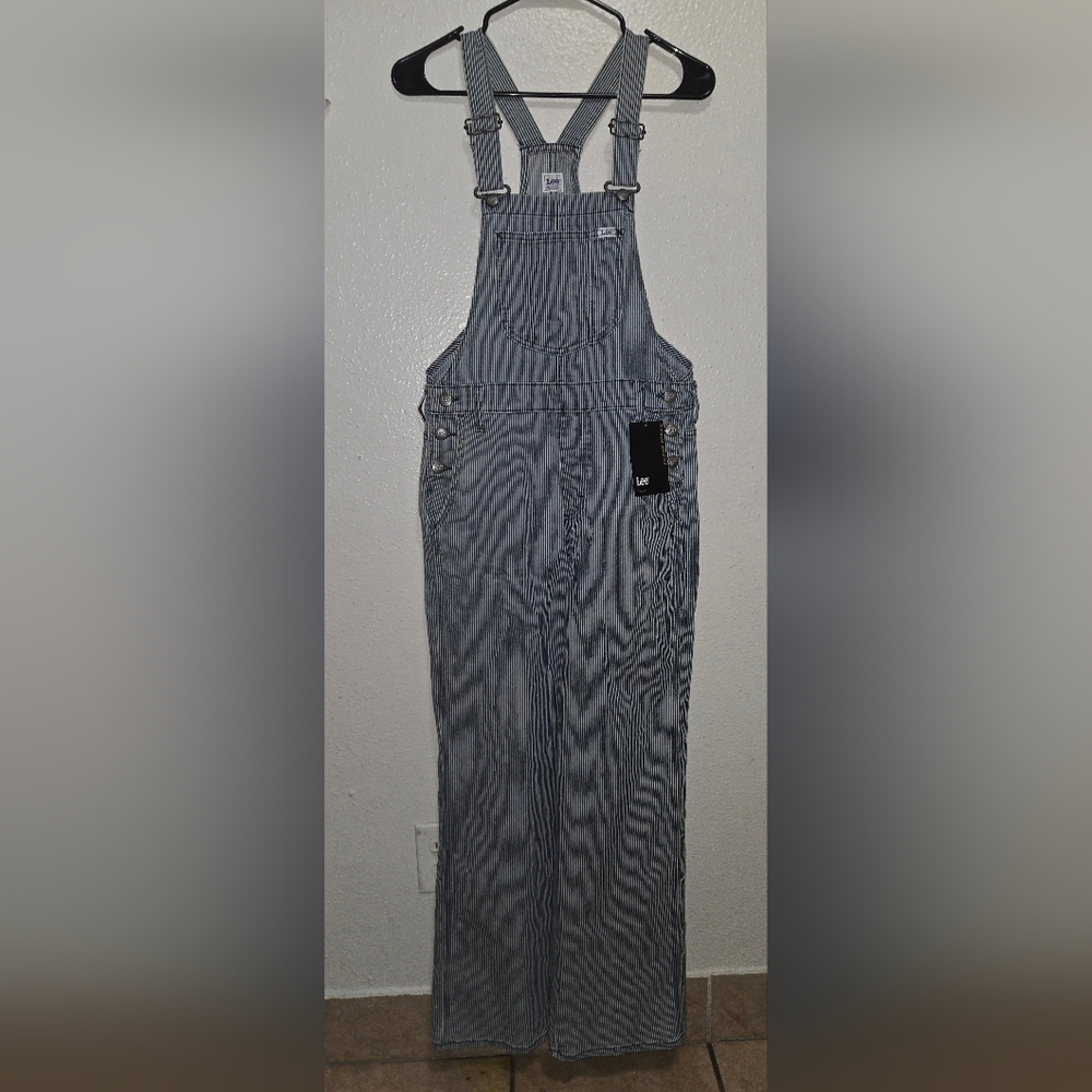 Vintage LEE Workwear Overalls Blue Striped    size S Medium